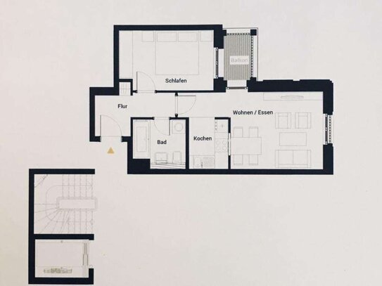 2-Zimmer-Wohnung mit Balkon, bezugsfertig ab 1.10.2024