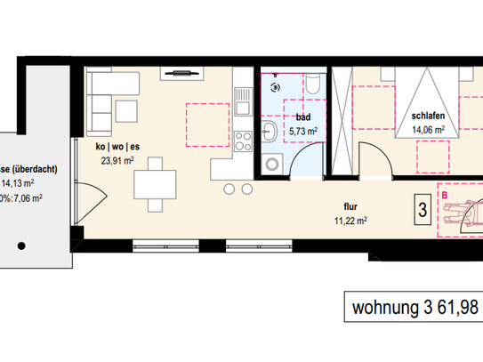 Neubauwohnung in Äpfingen Wohnung 3