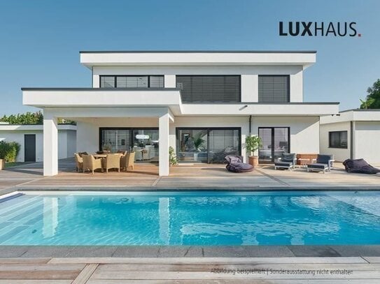 LUXHAUS Luxus Villa auf 300m² Wohnfläche individuell planbar auf 3.000m² Grundstück Schlüsselfertig 100% Wohlfühlklima…