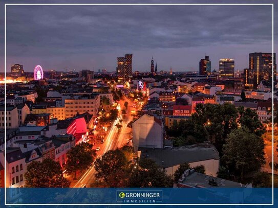 ST. PAULI/ Hochwertig modernisiertes 1-Zi.-Design-Appartement mit Lift, Stellplatz & Balkon im 16. Obergeschoss mit Wei…