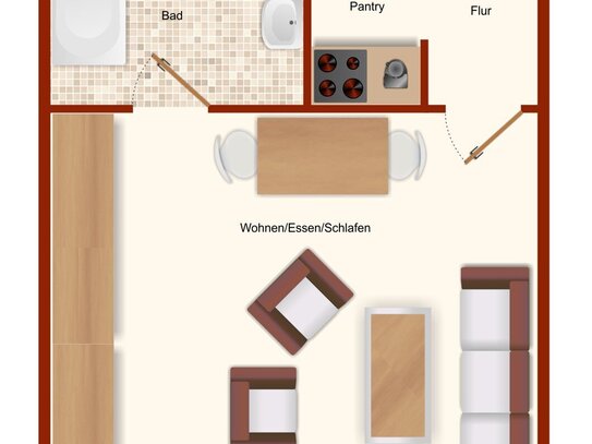 VERKAUFT - Gepflegte 1-Zimmer Wohnung unmittelbar an der Nordsee