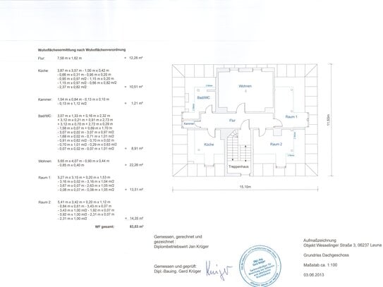 Wesselinger Straße 3 - Dachgeschosswohnung in der Gartenstadt