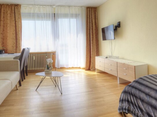 1-Zimmer Business Apartment mit Internet, TV, Balkon und Fernsicht, Waschmaschine, Dusche/WC, Parkplatz