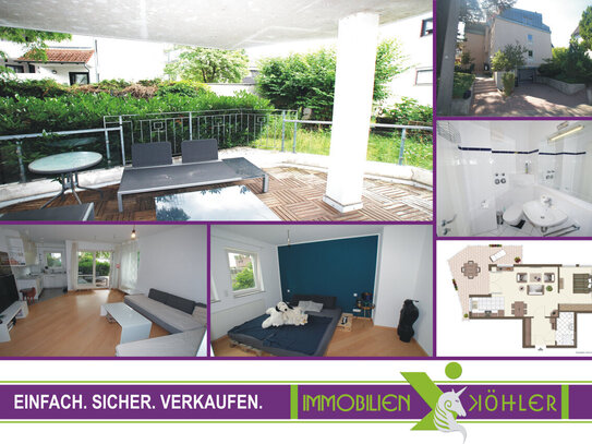 WIESBADEN *** 2 ZIMMER-ERDGESCHOSSWOHNUNG MIT GARAGE UND TERRASSE IM GRÜNEN