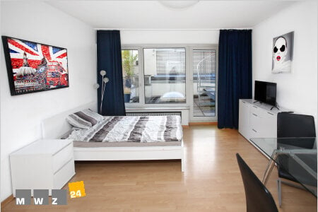 Komplett möbliert, Furnished Accommodation m Zentrum: Helles Business-Budget-Appartement in einer