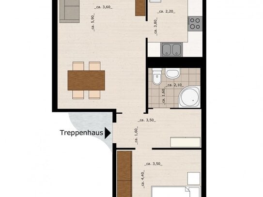 2-Raumwohnung ab Dezember 2024