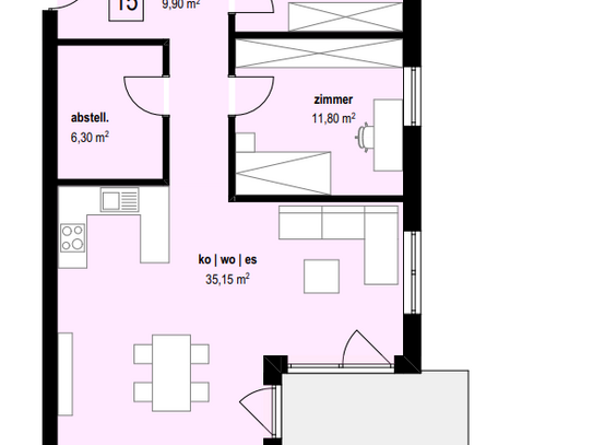 Neubauwohnung in Äpfingen Wohnung 15