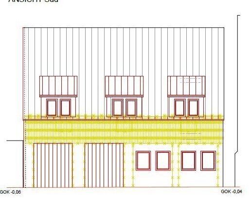 Garagengebäude als geplantes Einfamilienhaus mit Einliegerwohnung zum Selbstausbau mit großem Garten