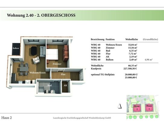 2 Zimmer STG Neubau-Eigentumswohnung 2.40