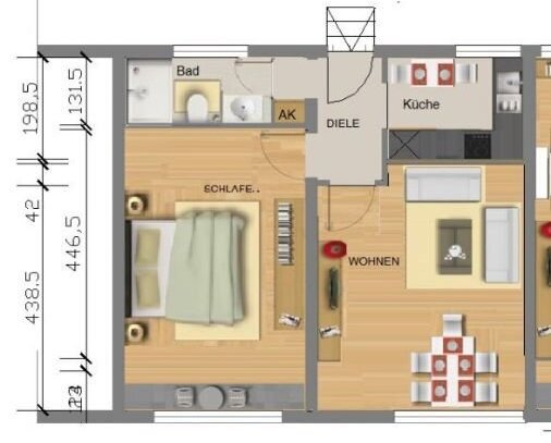 großzügige 2,5 Zimmerwohnung im EG DU-Wanheimerort zu vermieten