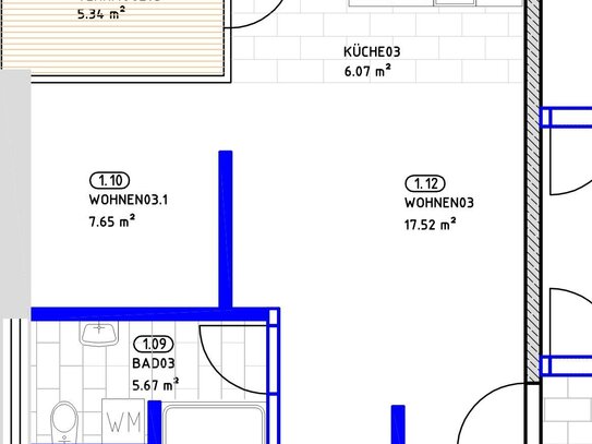 1,5-Raumwohnung in neu gebauter Appartementanlage in unmittelbarer Uninähe