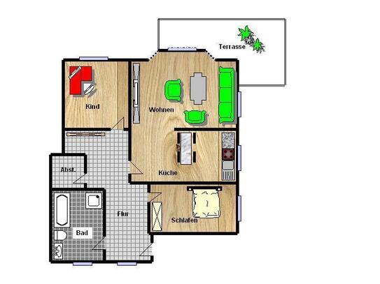 3-Raumwohnung mit Terrasse in Langewiesen