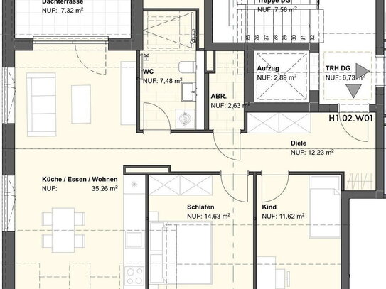 Schicke-Neubau-Dachwohnung in Bischofsheim Ortsmitte