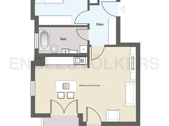 Moderne 2-Zimmer Wohnung mit Südbalkon und hochwertiger Ausstattung