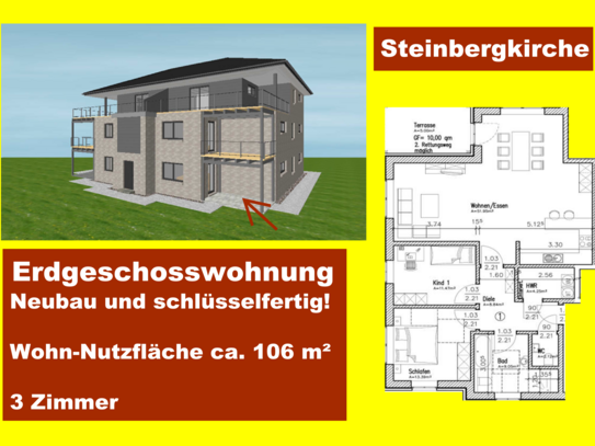 Steinbergkirche, komfortable EG-Wohnung, Neubau u. schlüsselfertig