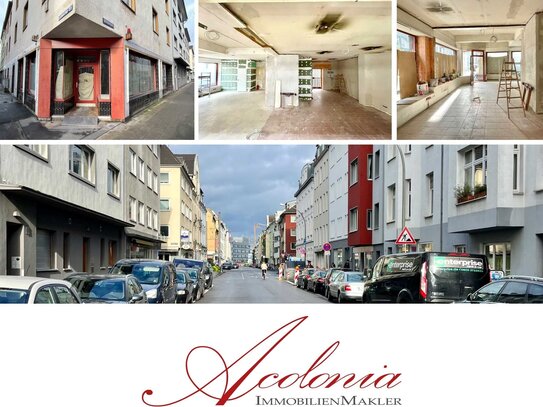 Acolonia Immobilienmakler: Saniertes Eck-Ladenlokal auf der Sülzburgstraße mit 70 qm Lagerraum