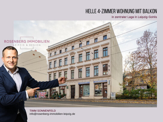 Helle 4-Raumwohnung mit Balkon in zentraler Lage in Leipzig / Gohlis