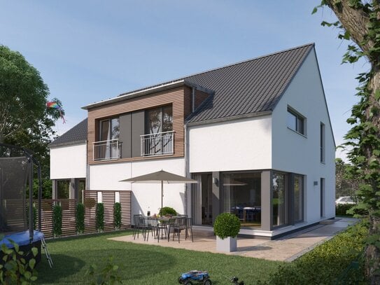 schöner wohnen in einer Doppelhaushälfte oder Doppelhaus exclusiv von Living Haus in Windenreute mit Keller!