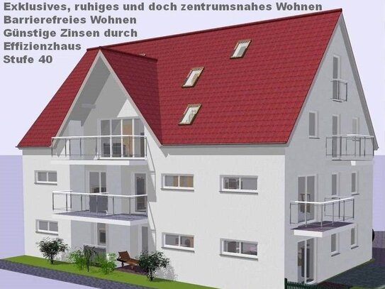 2-Zimmer-DG-Wohnung (Whg. 9) mit Balkon - KfW 40 in ruhiger, zentraler Wohnlage in Burgau