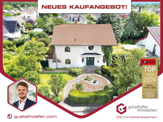 NEUER PREIS! Repräsentatives und stilvolles Architektenhaus mit idyllischem Garten, Teich und Garage