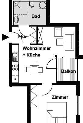 Moderne 2-Zimmer-Wohnung im 1. OG wartet auf neue Mieter