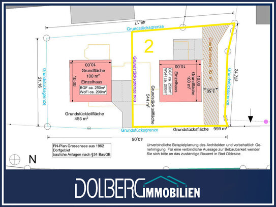 Baugrundstück für 4 Neubau-Reihenhäuser in idyllischer Lage fußläufig zum Großensee!