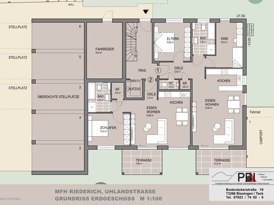 +++ NEUBAU +++ 2,5 Zimmer Erdgeschosswohnung mit Garten KfW55 in Riederich