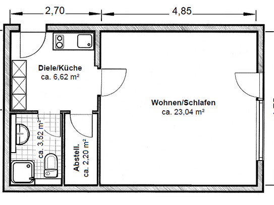 1-Zimmer Apartement für Studenten