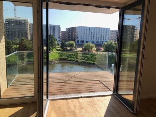 Wohnung mit direktem Blick auf die Elbe und Park, große Loggia mit Südausrichtung