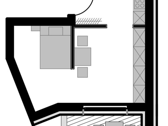 Attraktive Studentenwohnung mit eigenem Balkon