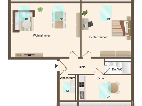 Geräumige 2-Zimmer Dachgeschosswohnung in Stutensee-Blankenloch