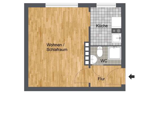 Studentenappartment mit EBK im Herzen von WF