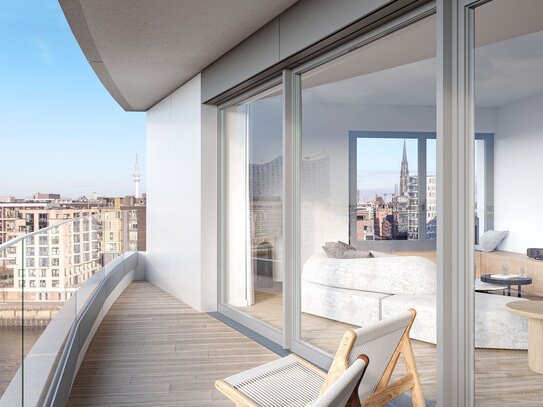 Großzügige 3-Zimmer-Wohnung mit traumhaftem Blick auf die Elbphilharmonie und den Grasbrookhafen