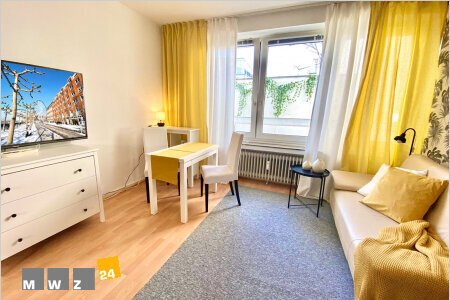 Pempelfort-Hofgarten: Frisch renoviertes kompaktes Designer-Apartment in ruhiger Wohnstraße mit