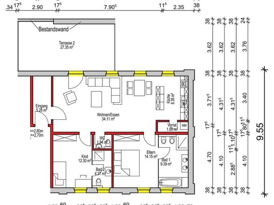 Baubeginn erfolgt!. Geräumige Wohnung in zentraler, naturnaher Umgebung.