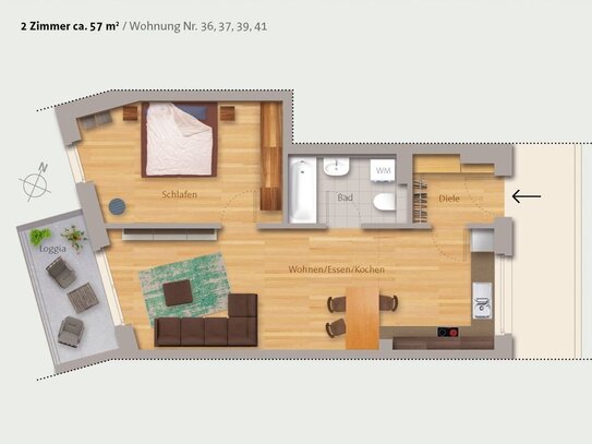 Komfort-Neubau mit Balkon u. TG-Platz, Nähe Langwasserbad und Südklinikum