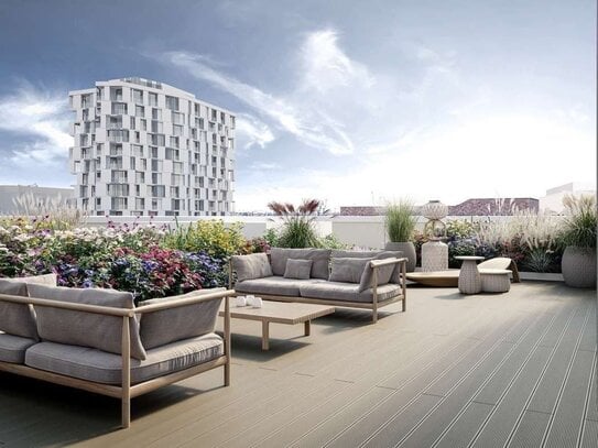 ohne Courtage: Terrassenwohnung mit 18 qm Süd-Terrasse & Premium-Zugang zu Coworking/ Fitness lvm