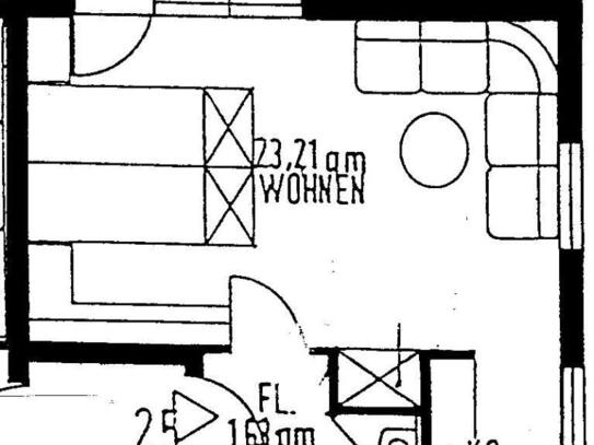 1-Raum-Wohnung mit offener Küche, Balkon und Tiefgarage