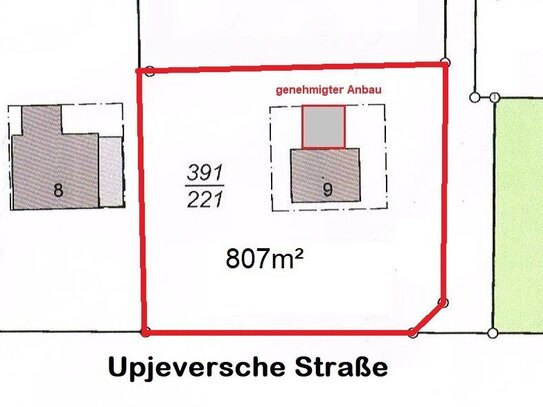 Sonniges Grundstück 807m² mit dem markantesten Haus in Schortens - Upjever Nordsee