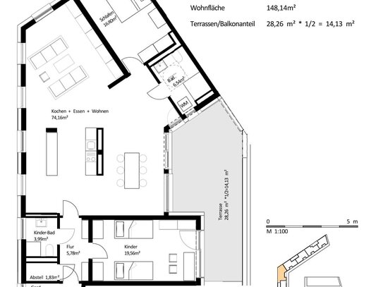 149 m² 4-Zi.-Whg. mit Balkon im Zentrum von Burghausen zum Kauf: EH40-QNG: 5% AfA + 5% Sonder-AfA & 150.000 € KfW-Kredit