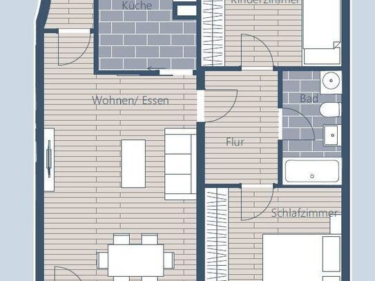 Vermietete 3-Zimmerwohnung mit Loggia in Plagwitz-Lindenau