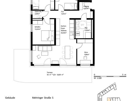 118 m² 5-Zi.-Whg. mit Balkon im Zentrum von Burghausen zum Kauf: EH40-QNG: 5% AfA + 5% Sonder-AfA & 150.000 € KfW-Kredit