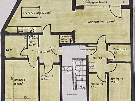 Interessante 6 Zimmer-Wohnung mit zwei West-Balkonen / Loggien