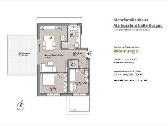 Penthouse-Wohnung in Burgau