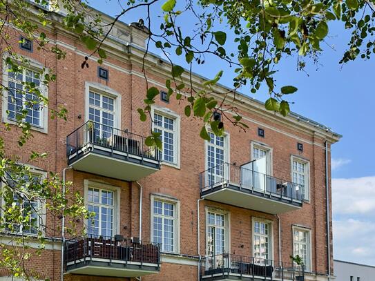 Hochwertiges 3-Zimmer-Loft im Denkmal ALTE BAUMWOLLE! Südbalkon + EBK + Parkett + Fußbodenheizung + Designbad