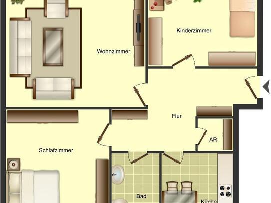 3-Zimmer-Wohnung in Hamm Süden