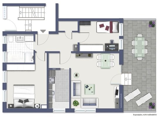 +++ Zentrale 3-Zimmer-Wohnung mit großer Terrasse +++