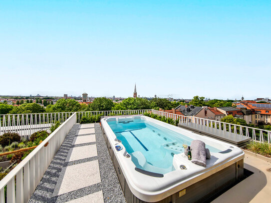 Hoch hinaus in Au-Haidhausen: Cosmopolitan-Suite mit atemberaubender Dachterrasse