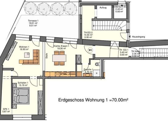 Amberg: 2-Zimmer Wohnung mit Terrasse