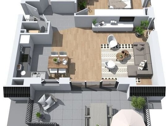 NEUE Penthouse-Wohnung mit Dachterrasse und zusätzlicher Stauraum-Speicherfläche